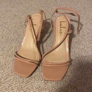 Nude strap heels